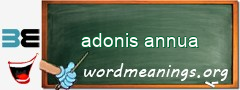 WordMeaning blackboard for adonis annua